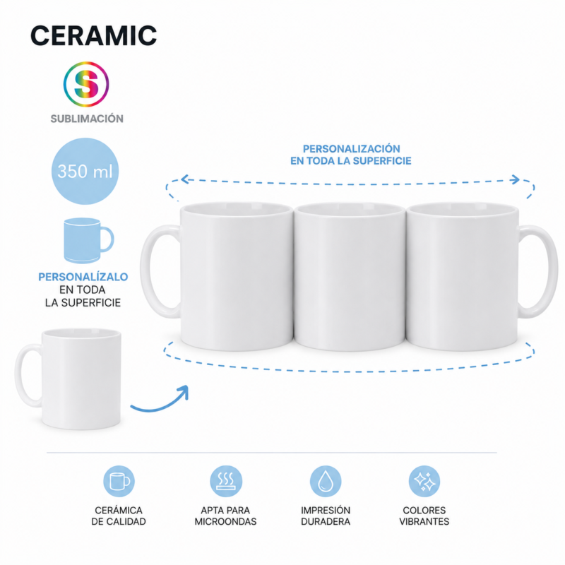 Taza Blanca Personalizada | Fotocopyarte