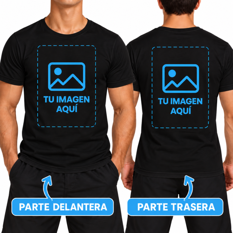 Camiseta Negra Personalizada para Hombre a Dos Caras