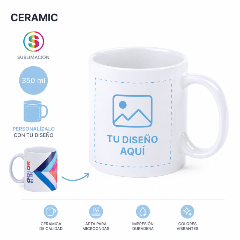 Taza Blanca Personalizada | Fotocopyarte