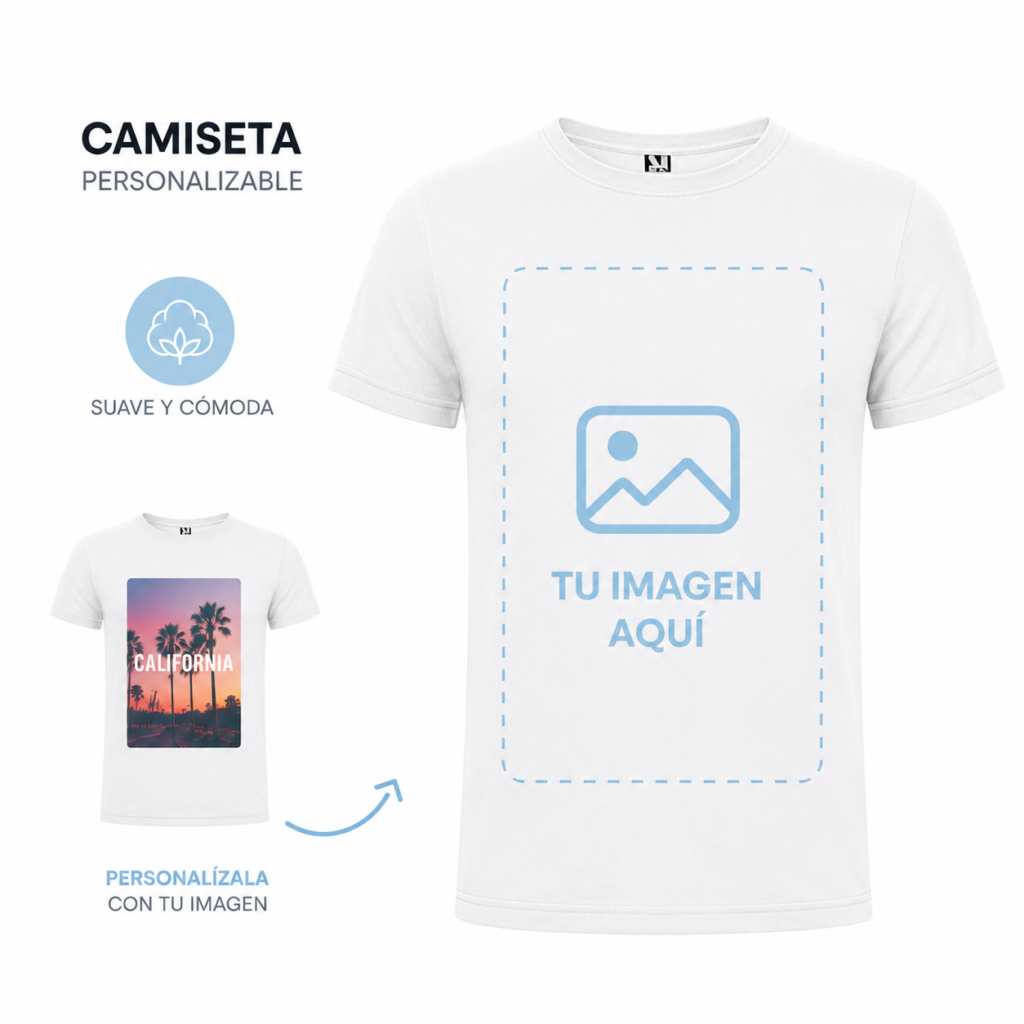 Camiseta Blanca Personalizada Dos Caras | Fotocopyarte