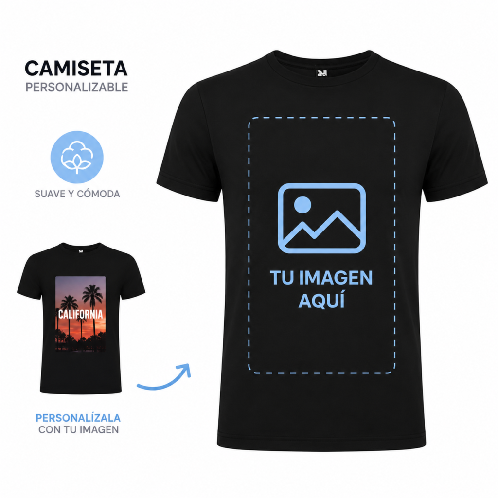 Camiseta Negra Personalizada Dos Caras | Fotocopyarte