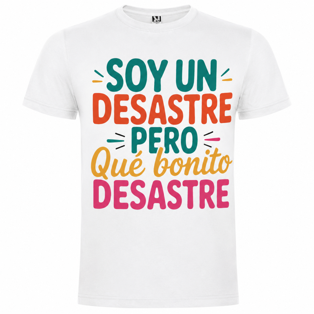 Camiseta Divertida Soy un Desastre, Pero Qué Bonito Desastre
