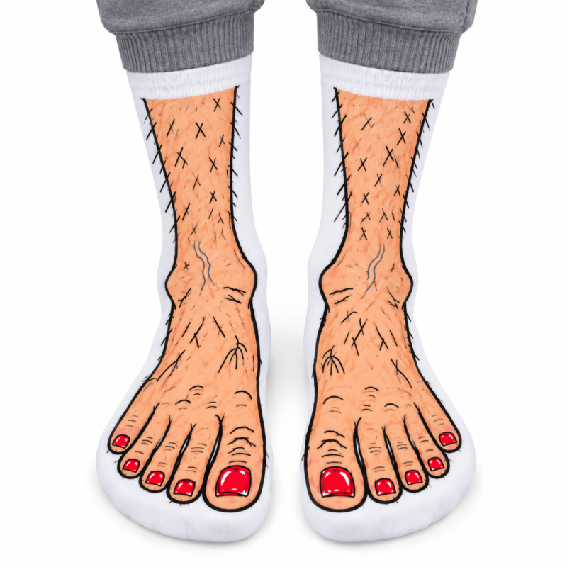 Calcetines Halloween de Pies Peludos y Uñas Rojas