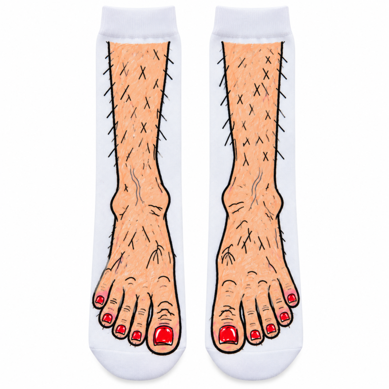 Calcetines Halloween de Pies Peludos y Uñas Rojas