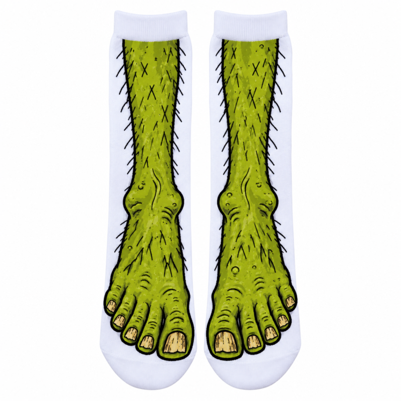 Calcetines Halloween Pies de Monstruo Verdes