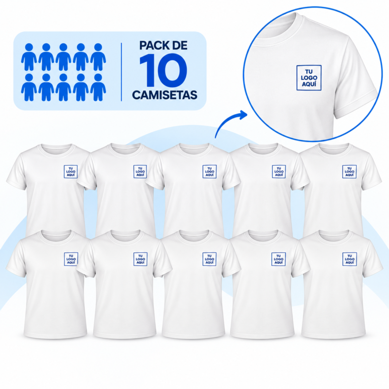 Pack 10 Camisetas con Logo Personalizado para Empresas