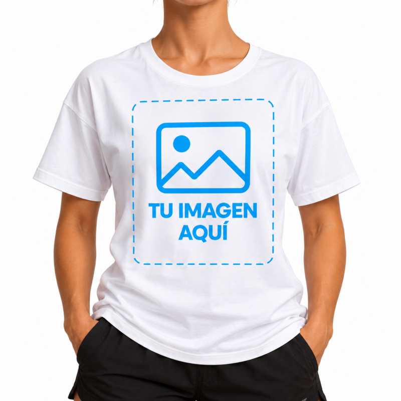 Camiseta Blanca Oversize Para Mujer Personalizada a Una Cara